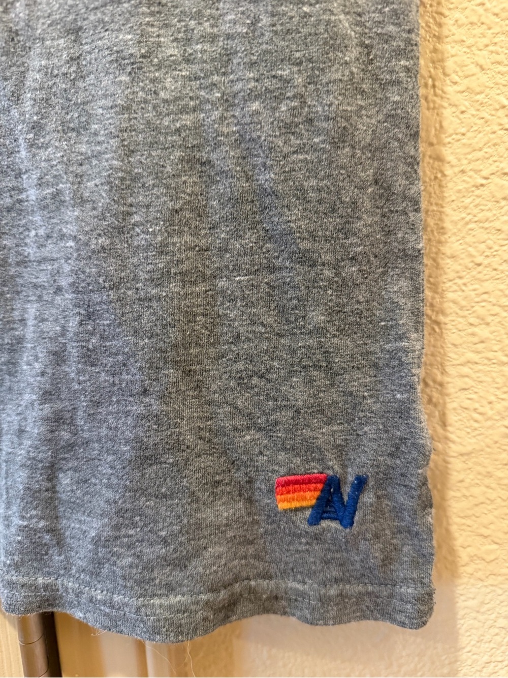 Aviator Nation Firefly Graphic Ringer Tee in Heather Gray with Navy Trim XS - Picture 7 of 7